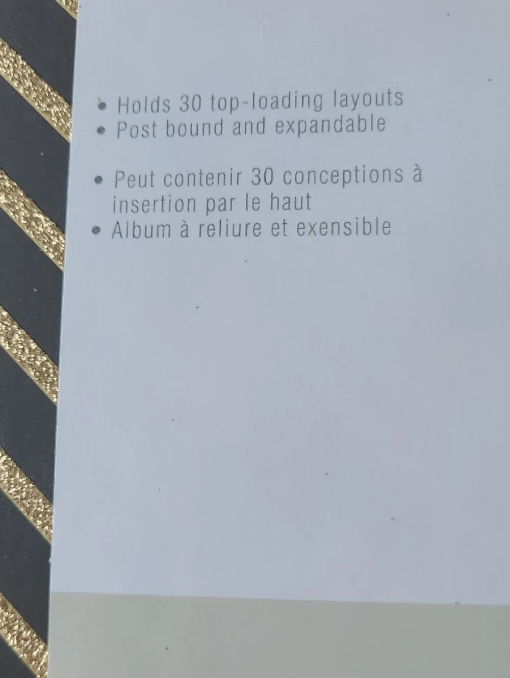 NWT-Recollections Black and Gold Diagonal Stripe Scrapbook Album